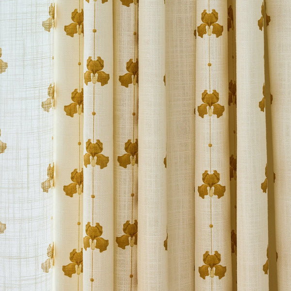 Sweet Pea Linen Wave Ruffle Café Curtain - Mustard