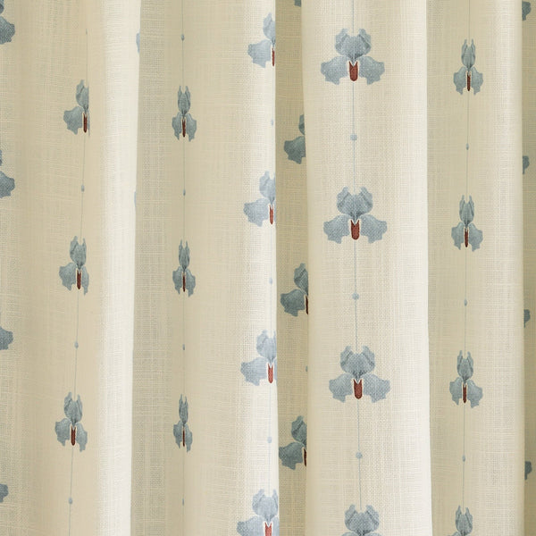 Sweet Pea Linen Wave Ruffle Café Curtain - Dove Blue
