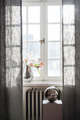 Ready made grey linen curtain, 225cm length / 280cm wide (1 panel)