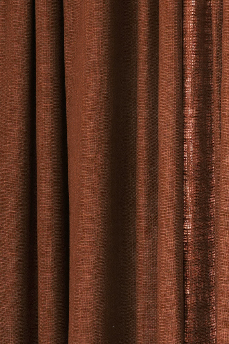 Linen Café Curtain With Rings - Terracotta