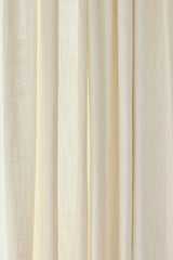 Linen Café Curtain With Rings - Off White
