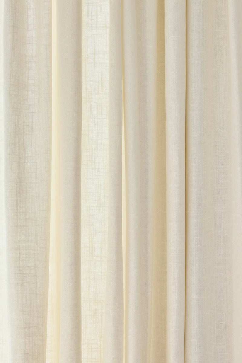 Linen Café Curtain With Rings - Off White
