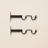 Double bracket for poles, antique bronze - pack of 2