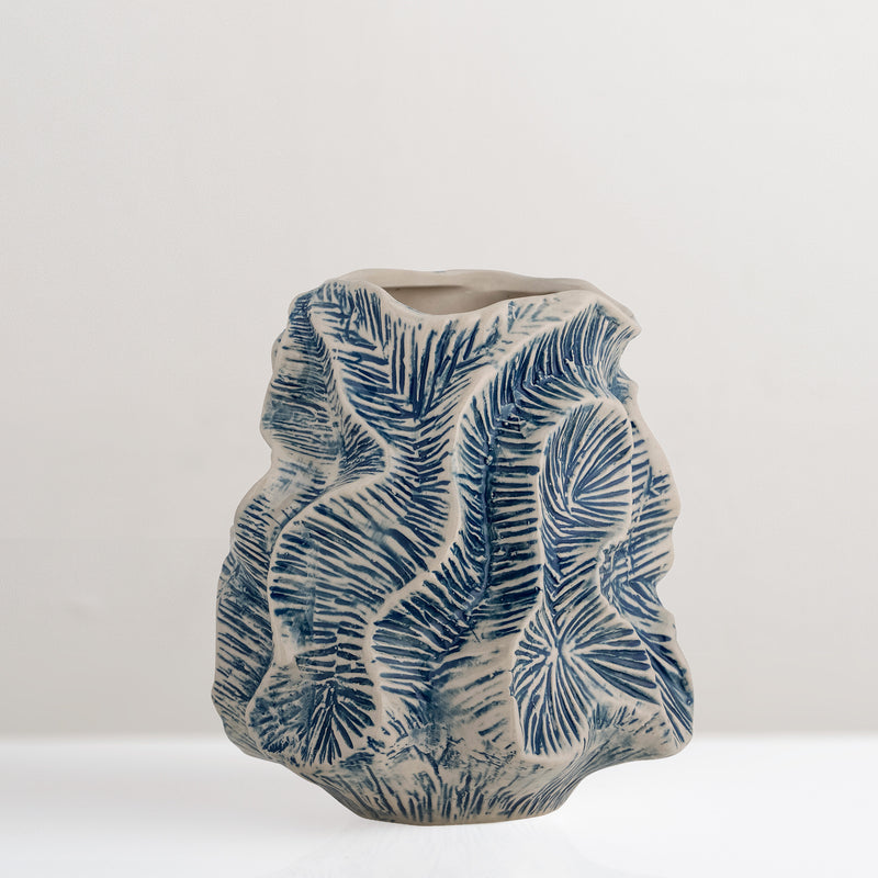 Guxi blue glazed stoneware vase