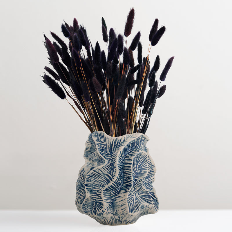 Guxi blue glazed stoneware vase
