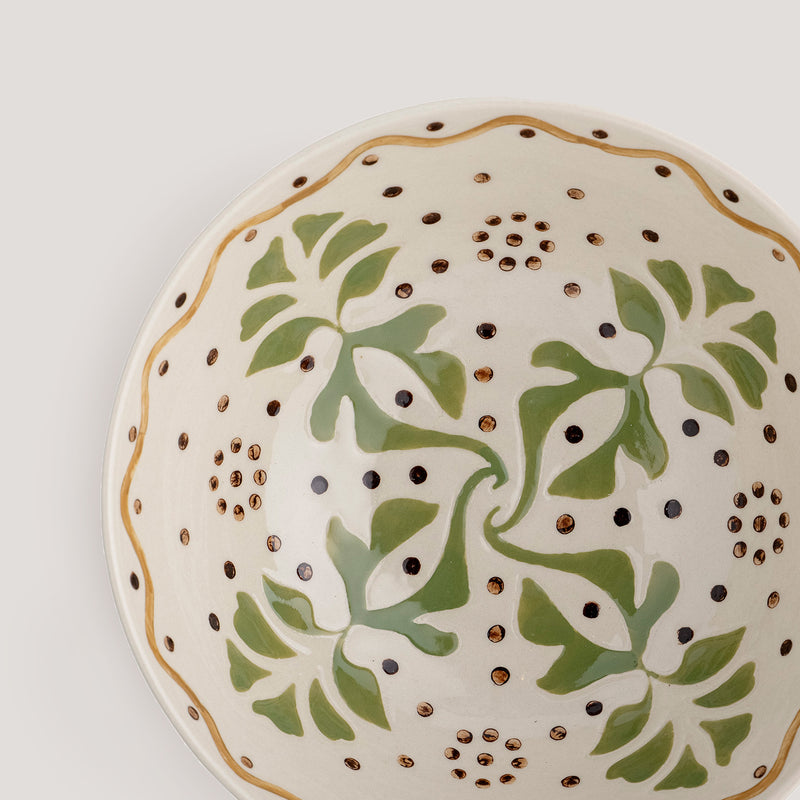 Heikki hand painted stoneware serving bowl, medium
