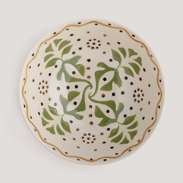 Heikki hand painted stoneware serving bowl, medium