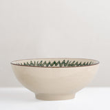 Heikki hand painted green glazed stoneware serving bowl, medium