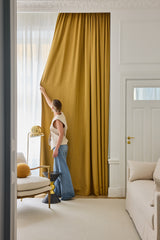 Linen curtain - Mustard - Blackout Lined