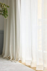 Linen curtain - Ivory - Blackout Lined