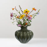 Hilma glass vase, Forest green and grey, pre-order