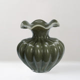 Hilma glass vase, Forest green and grey, pre-order
