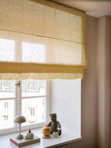 Sheer linen roman blind - mustard