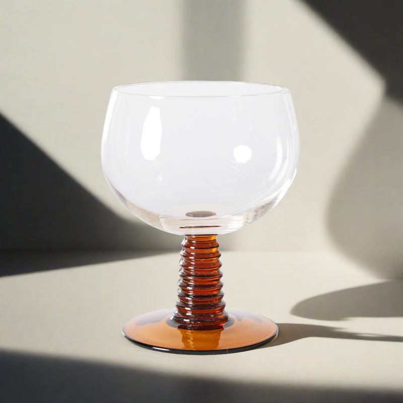 HKLiving swirl wine glass, Ochre