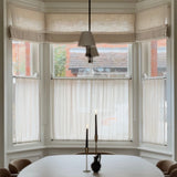 Sheer Linen café curtain, double pole - Sand