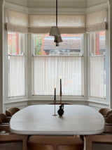 Sheer Linen café curtain, double pole - Sand