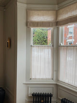 Sheer Linen café curtain, double pole - Sand