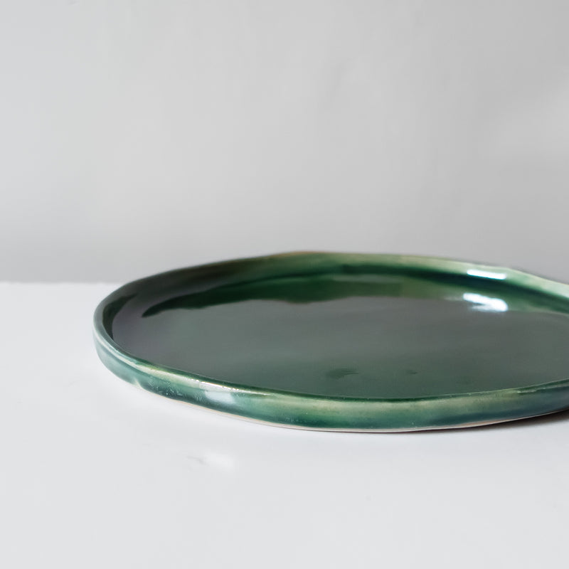 Skog Handmade Forest green glazed side plate