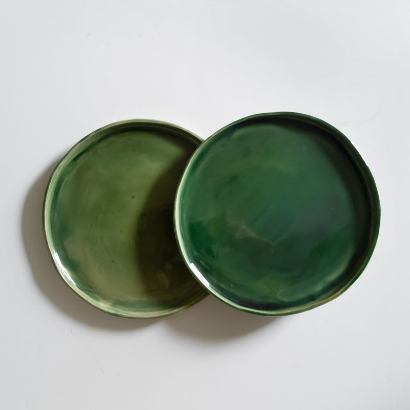 Skog Handmade Forest green glazed side plate