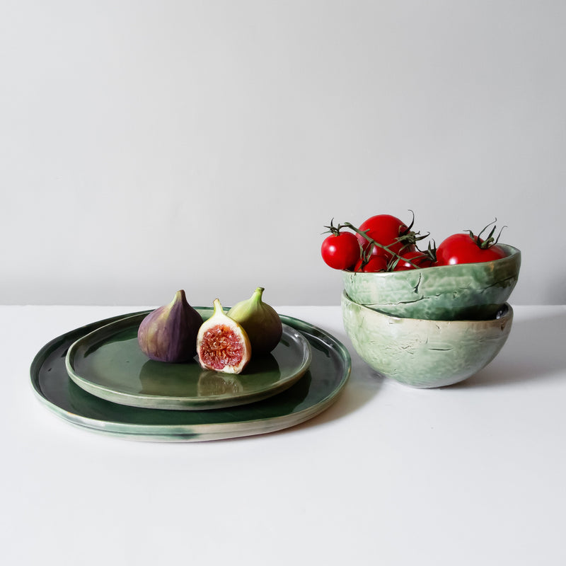 Skog Handmade Forest green glazed side plate