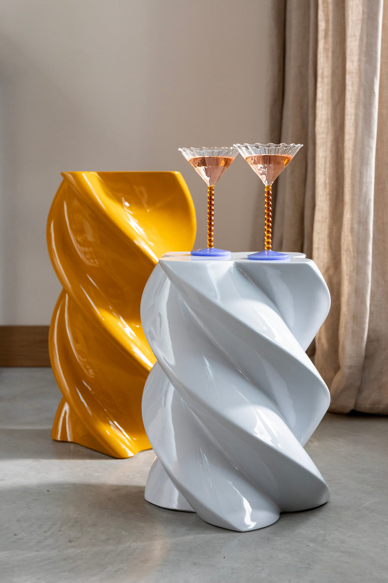 Coupe pearl cocktail glass, amber & blue, set of 2 (last 2)