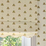 Scalloped Edge Sweet Pea Roman Blind - Olive Green - Blackout Lined