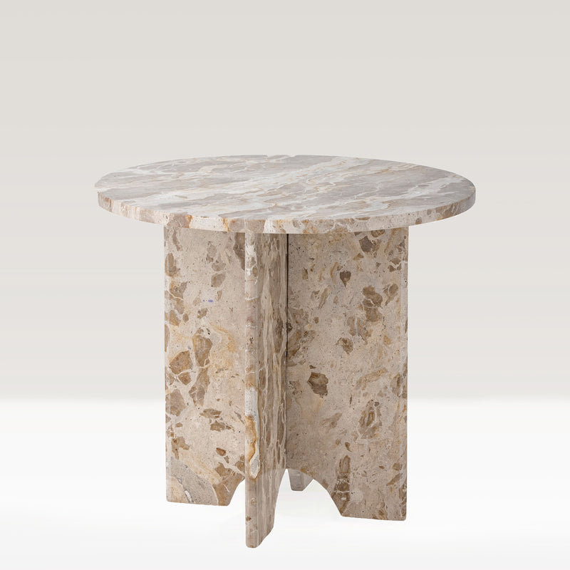 Jasmia side table, Brown Marble