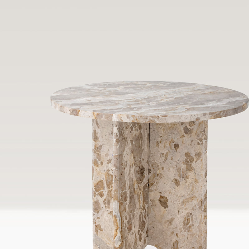 Jasmia side table, Brown Marble