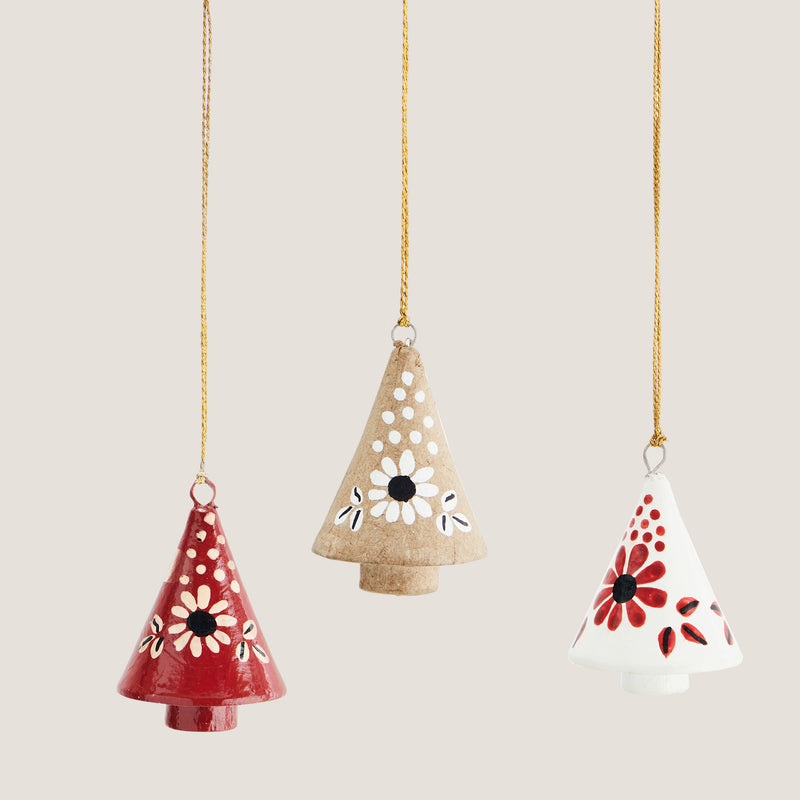 Julgran hand-painted ornaments - set of three