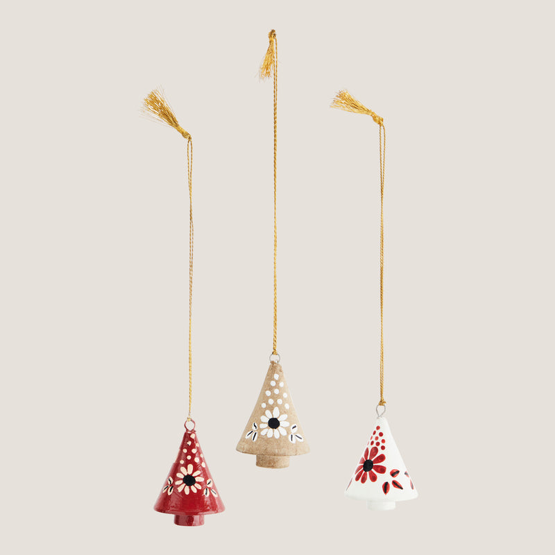 Julgran hand-painted ornaments - set of three