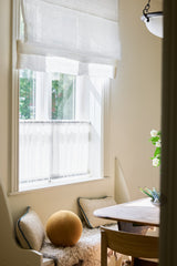 Sheer Linen café curtain, double pole - Pink
