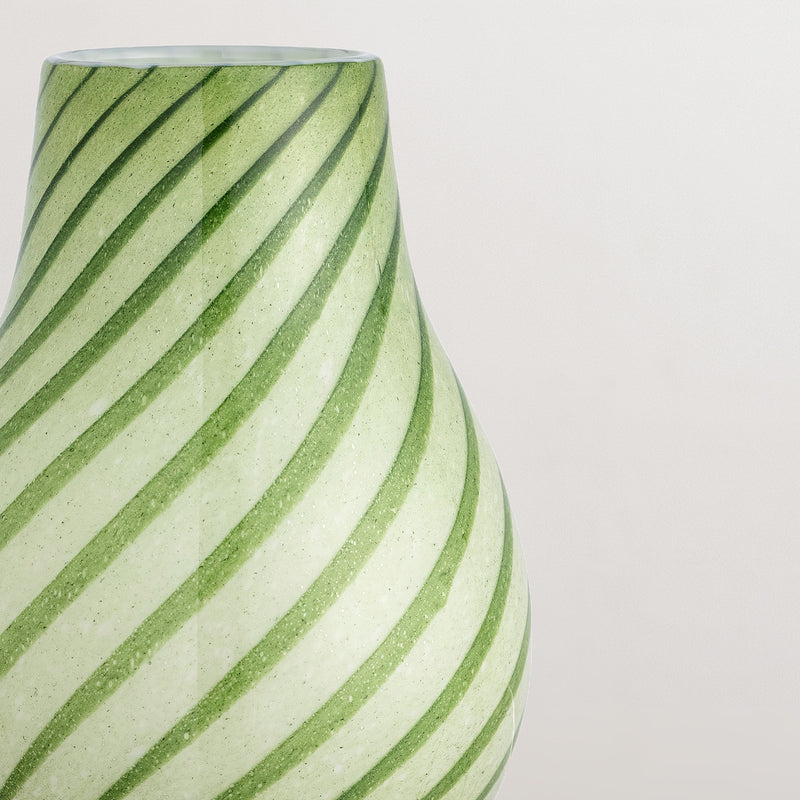Leona mouthblown green glass vase