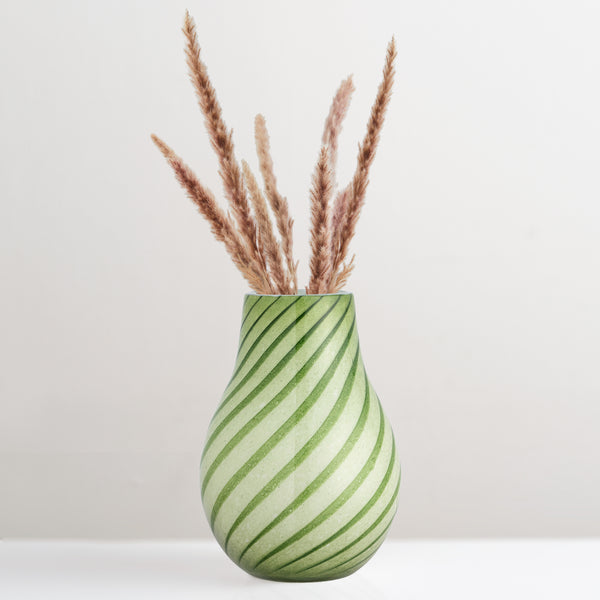 Leona mouthblown green glass vase (2 left)
