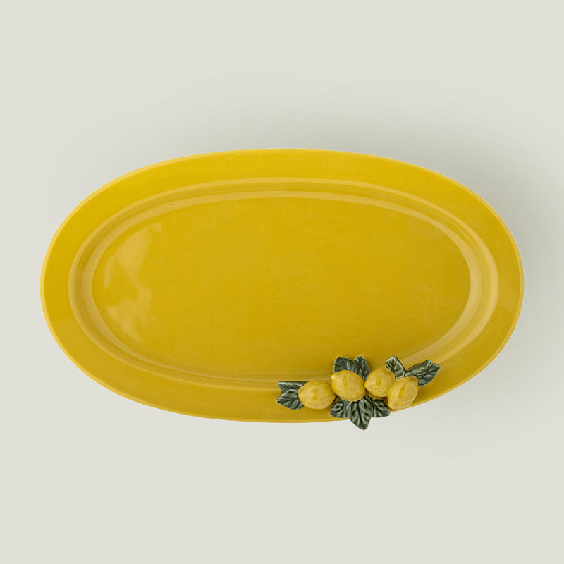 Limone handcrafted glazed stoneware serving plate