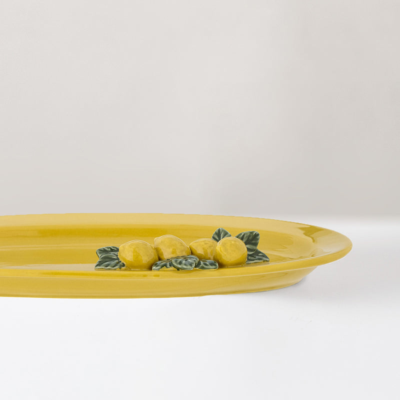 Limone handcrafted glazed stoneware serving plate