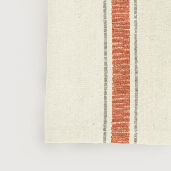 Linn Stripe kitchen towels, terracotta and taupe