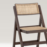Loupe foldable chair, rubbewood and cane