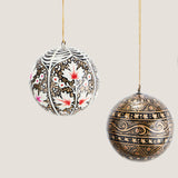 Lucia hand-painted multicoloured baubles - set of three