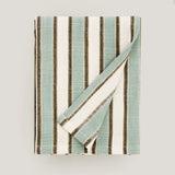 Lina Stripe kitchen tea towel, sage, cream, taupe and black