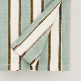 Lina Stripe kitchen tea towel, sage, cream, taupe and black