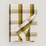 Linnea Check kitchen tea towel, khaki and brown check