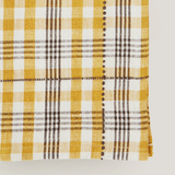Linnea Check kitchen tea towel, mustard and charcoal check