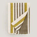 Lina Stripe kitchen tea towel, khaki, brown and cream