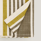 Lina Stripe kitchen tea towel, khaki, brown and cream