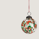 Saga dotted glass Christmas bauble, red and green
