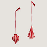 Asta hand-painted wooden ornaments, red - set of 2