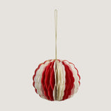 Stina Striped paper bauble, red and white