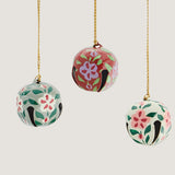 Tingla Hand-painted iron bell ornaments - set of 3
