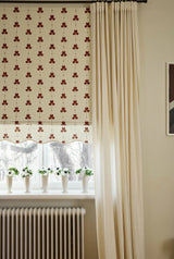 Scalloped Edge Sweet Pea Roman Blind - Burgundy - Blackout Lined