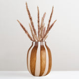 Mayah mouthblown stripe glass vase